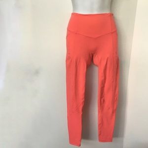 TYC Orange Leggings Til You Colapse High Waist Sz XS Stretch Side Waist Pockets